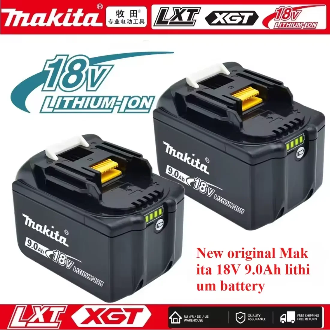 

NEW Makita 18V 5.0Ah-12.0Ah Battery Rechargeable Li-ion Lithium-ion Batteries Charger for BL1860B BL1850 BL1830 BL1815 LXT400