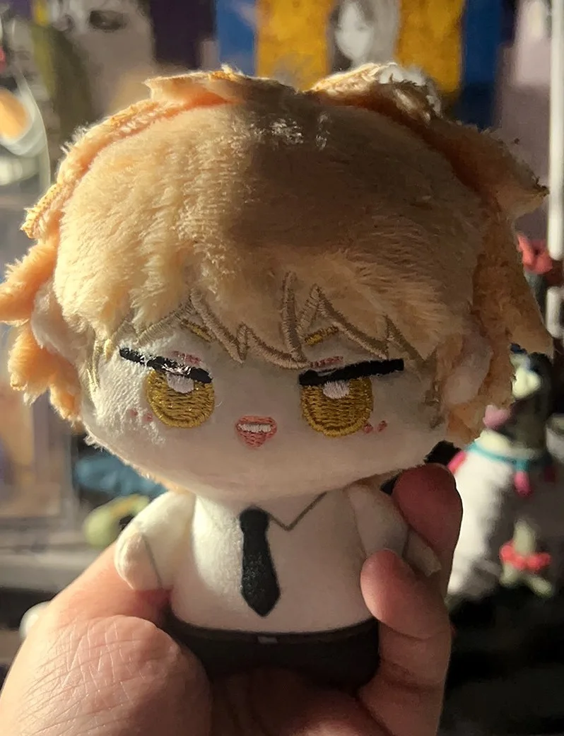 

Фаршированная 10 см аниме бензопила человек Power Denji с принтом тела хлопковая плюшевая кукла креативный рюкзак орнамент или детский подарок на день рождения