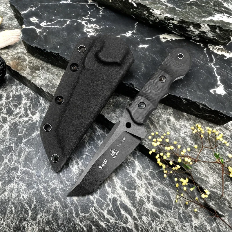 

New TOPS Tactic Straight Knife 8Cr13Mov Blade G10 Handle Outdoor Self-defense Hiking Hunting Pocket Camping EDC Knife