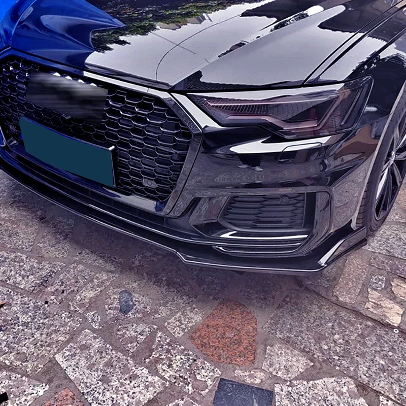 Splitter for Audi A6 C8 Front Skirts 2019-2023 Glossy Black Bumper Spoiler Type DH Body Kit