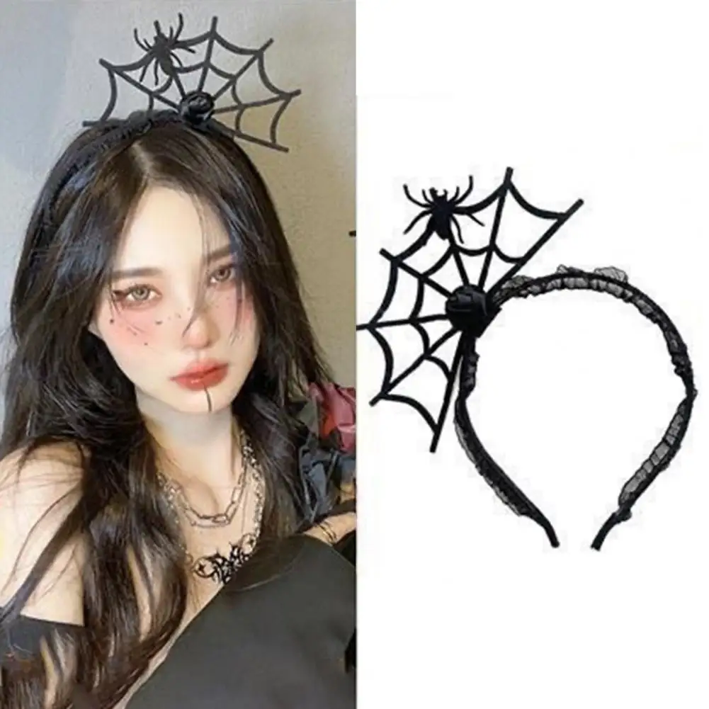 Halloween Headband Bat Witch Hat Horn Spider Decor Black Dark Style Unisex Halloween Party Photo Prop Halloween Head Decoration