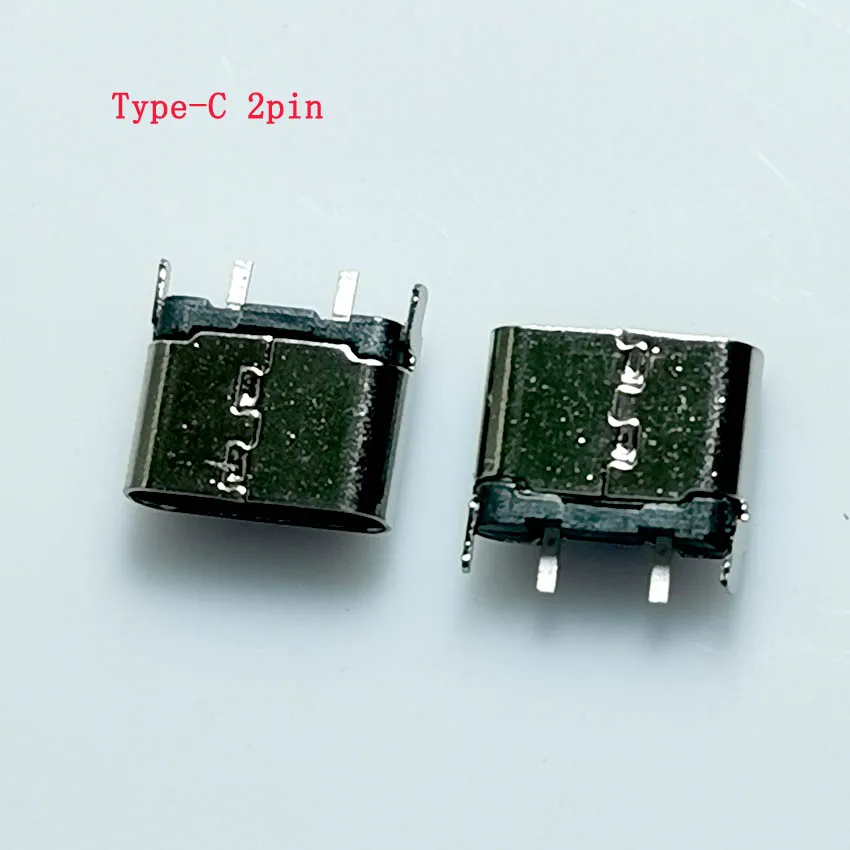 5PCS USB Type-C Female Base 2Pin/ 6Pin Short Body 6.5 Vertical 180 Degree Plug-in Board Simple Charging Model