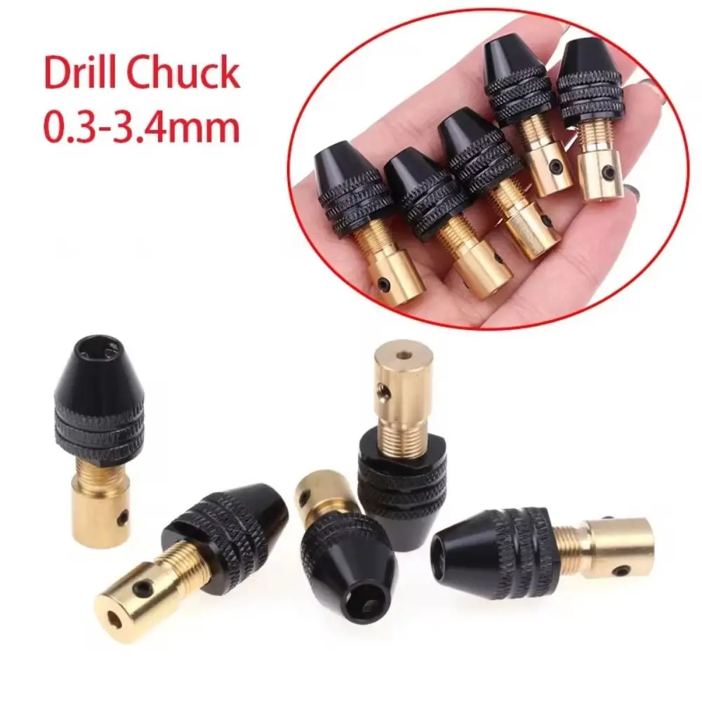 Drill Chuck 0.3-3.4mm Mini Chuck Tool Fixture Converter Quick Change Keyless Drill Chuck Drill Adapter Durable Drill Bit Collet