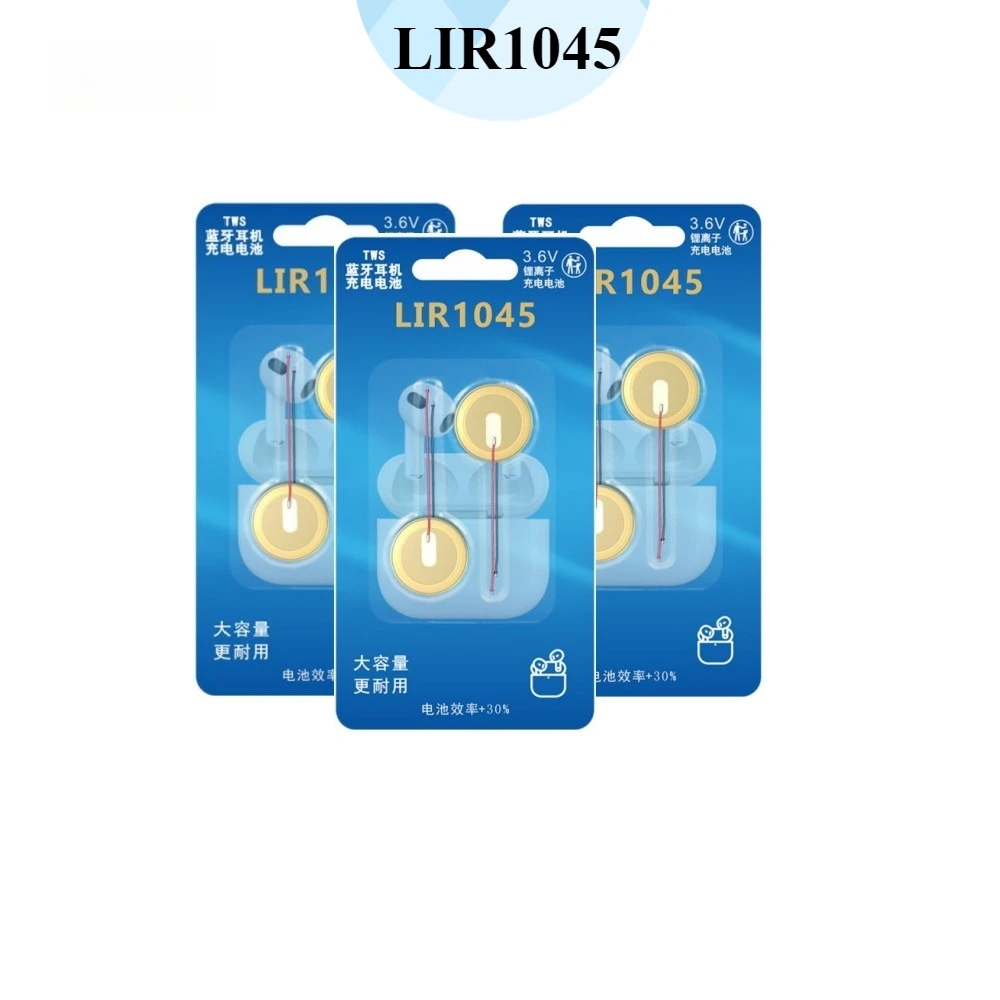 

2-10PCS LIR1045 Battery for Bluetooth Headset 3.6V 40mAh Button Rechargeable Battery