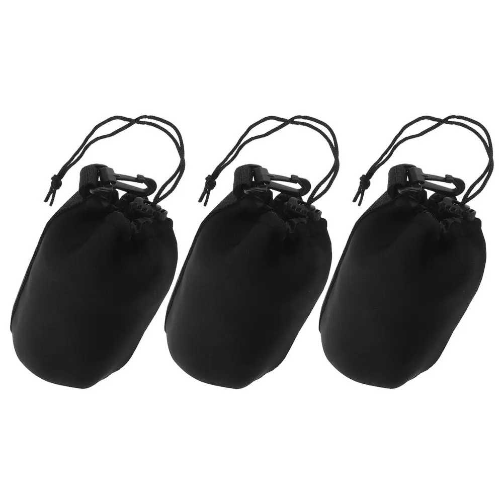 3Pcs Lens Storage Bags for Camera Lens Waterproof Protective Case Portable Flocking Pouch for Dslr and Mirrorless Gear