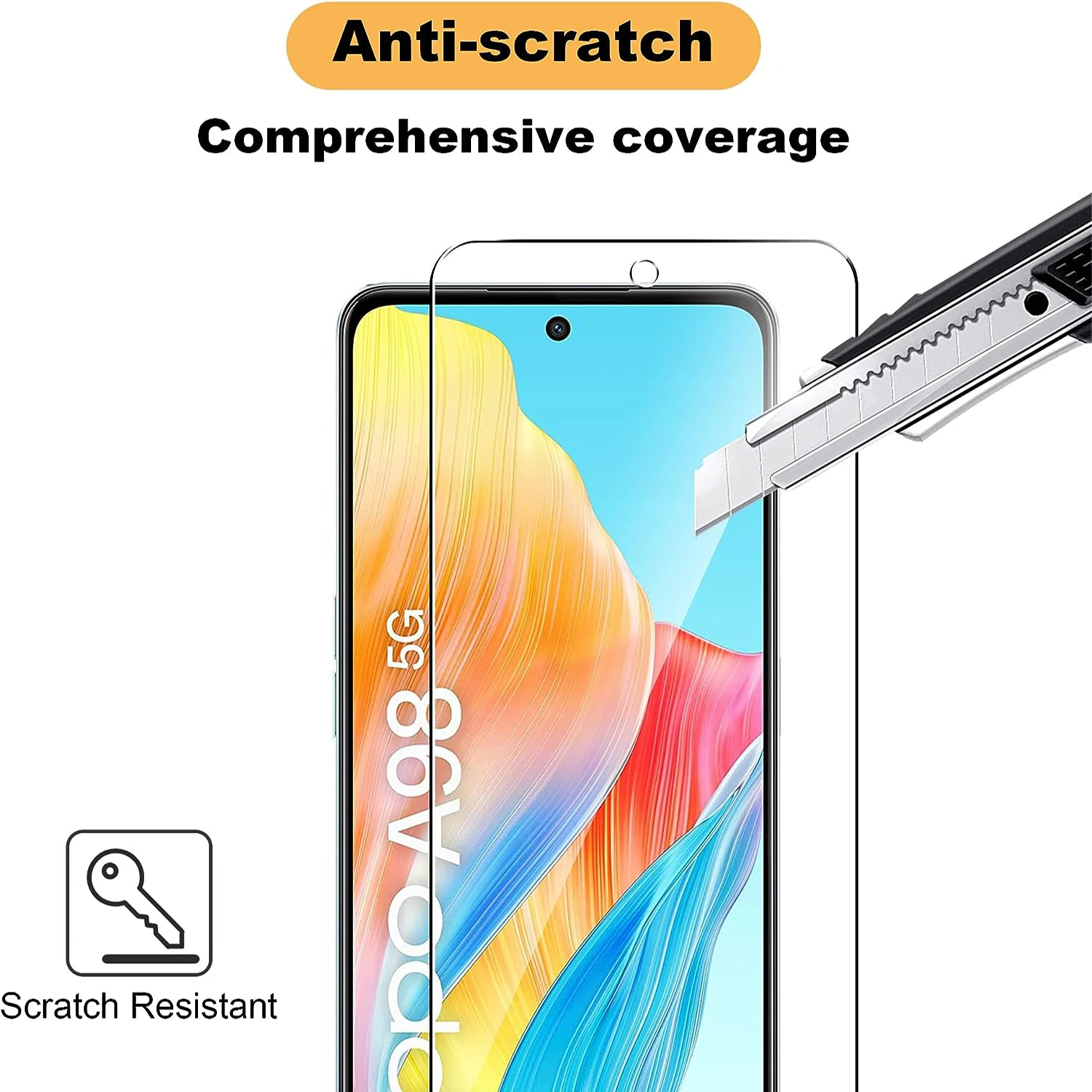 2/4Pcs HD Protection Glass For OPPO A98 5G Tempered Screen Protective Glass