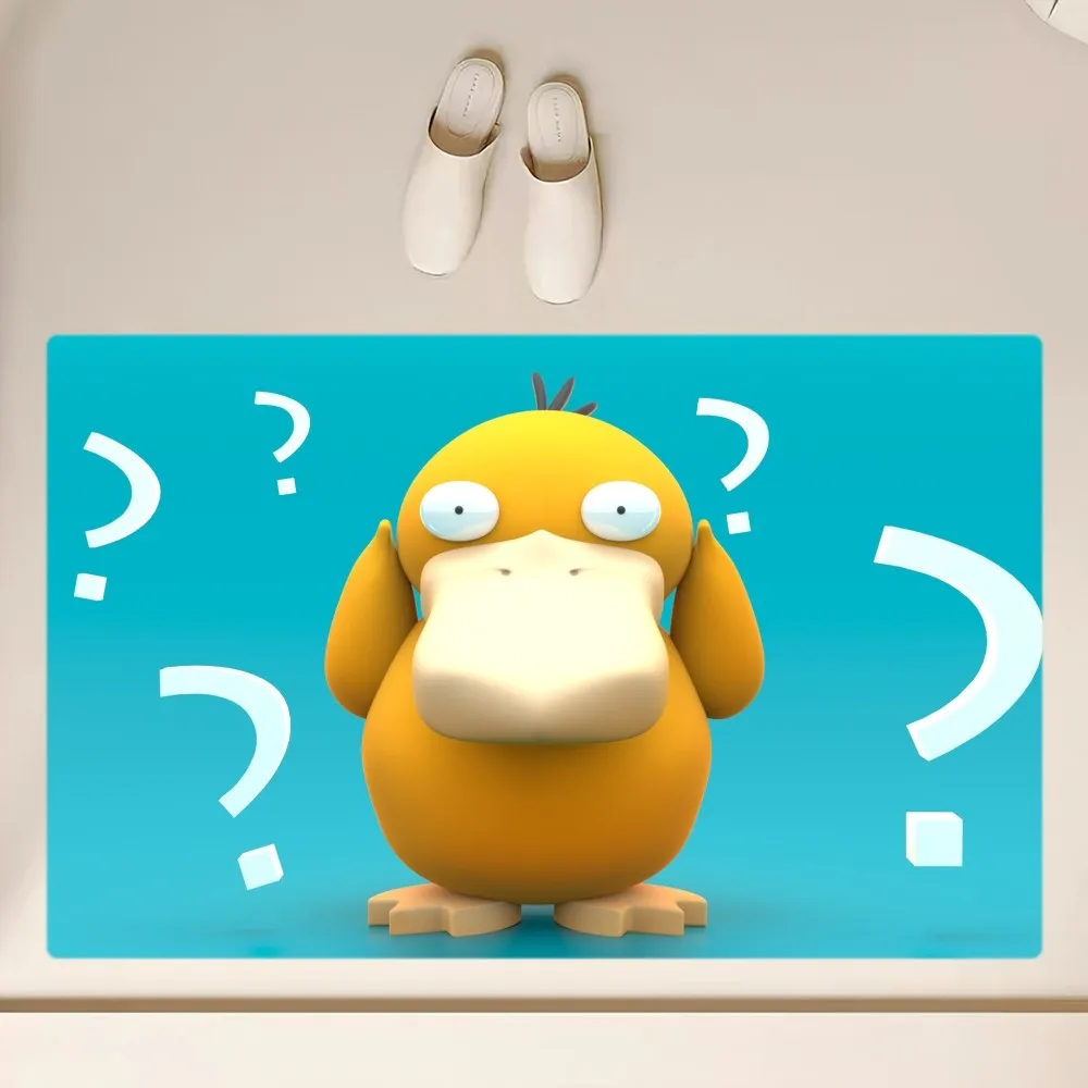 MINISO Pokémon Psyduck Floor Mat Anti-Slip Bathroom Kitchen Bedroom Living Room Entrance Rug Home Decor