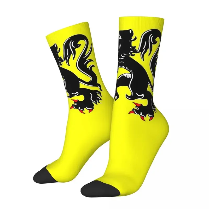 Y2K Of Tour Of Flanders Flag Men Women Round Neck Socks Windproof Novelty Spring Summer Autumn Winter Stockings Gift