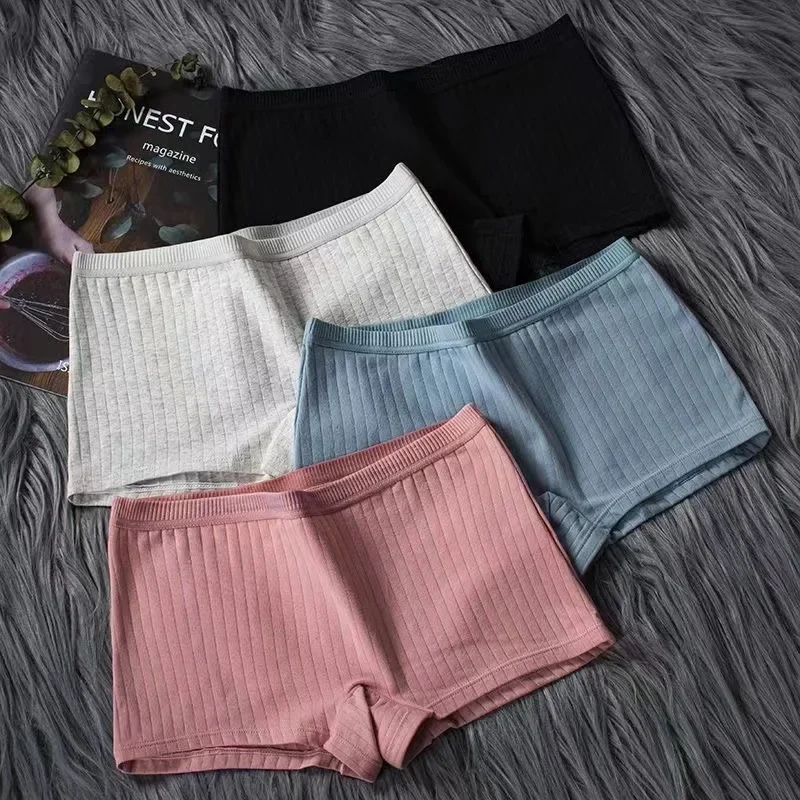 Women Safety Panties Cotton Under Skirt Female Seamless Underpants Solid Color Plus Size Boxer Shorts Cozy Women Panties