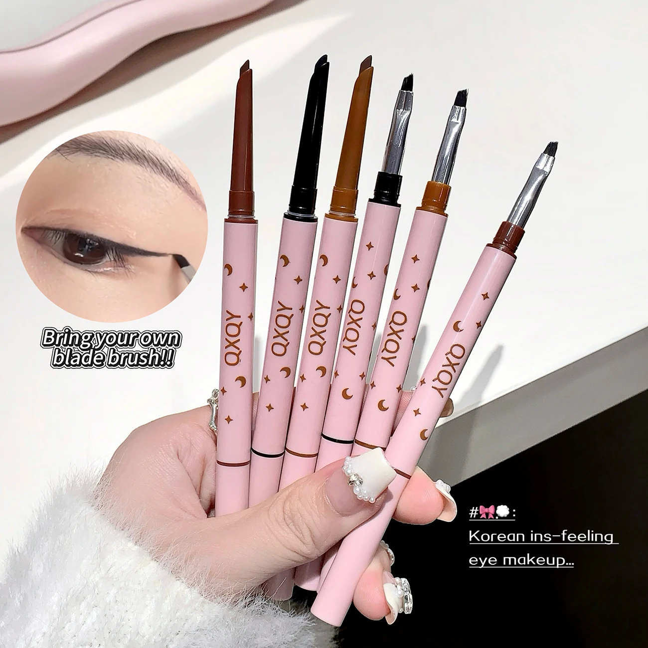 QXQY Double Head Eyeliner Gel Pen Slippery Double Head Design Durable and Not Easy to Smudge Eyeliner Gel Pen