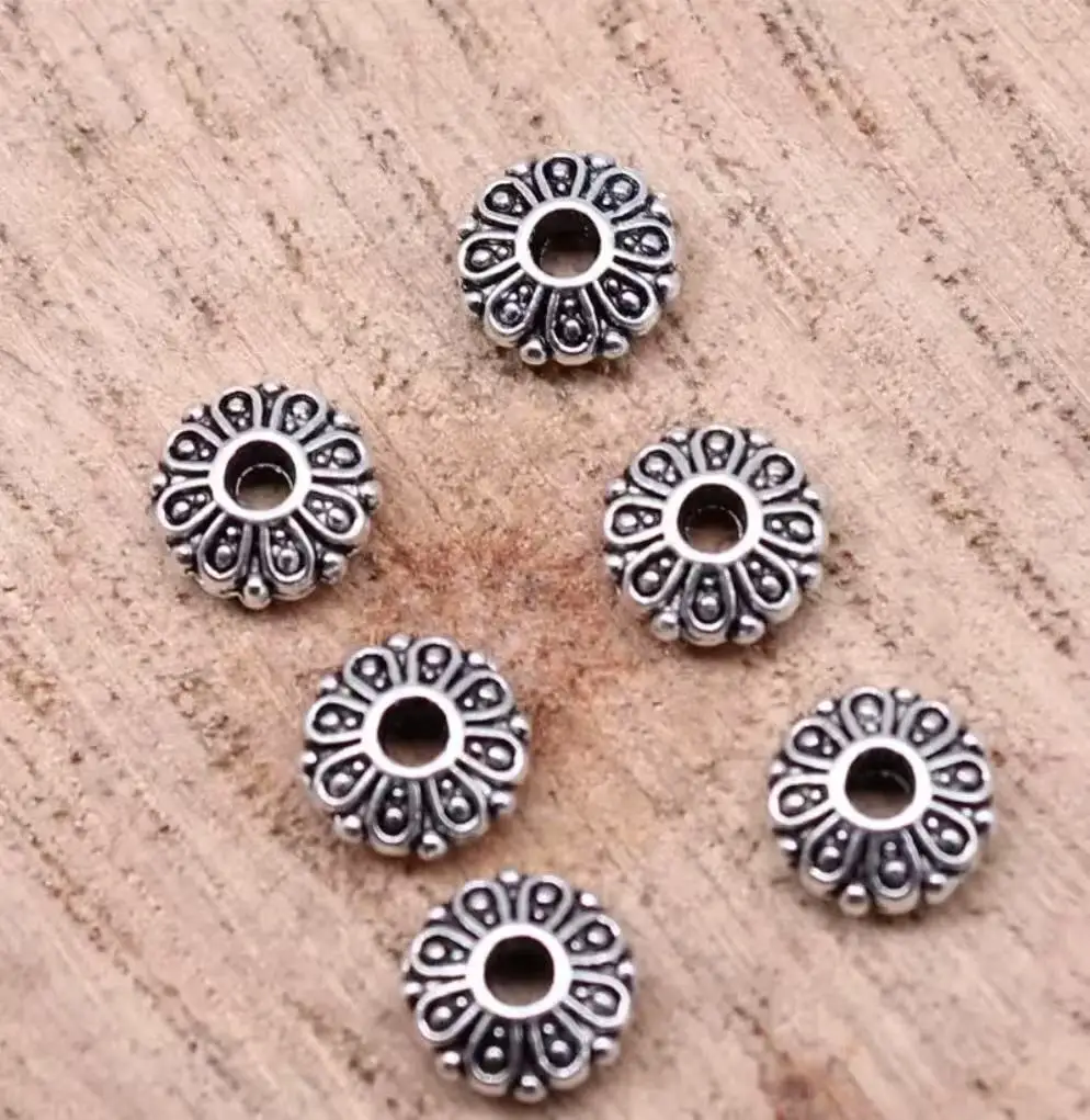 

100pcs 6x6x2mm Zinc alloy metal tibetan silver color plated vintage spacer beads T0002