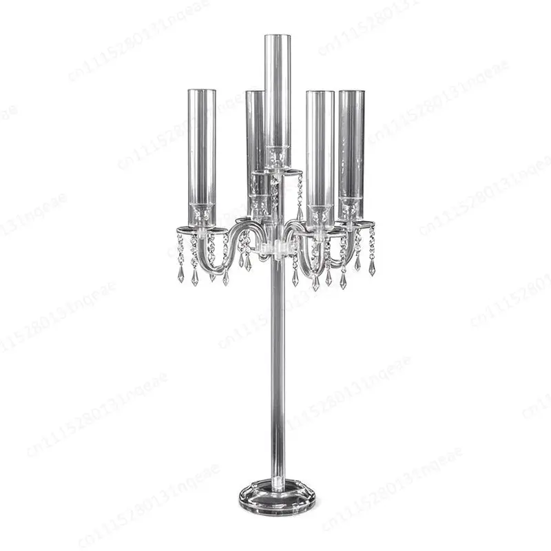 Modern High-transparency Crystal Cylindrical Candlestick Acrylic Wedding Party Table Home Decoration Ornament