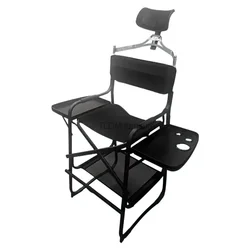 Tall Directors Chair Heavy Duty Bar Height Folding Makeup Chair Padded Seat with Side Table Foot Rest for Camping Home or Patio