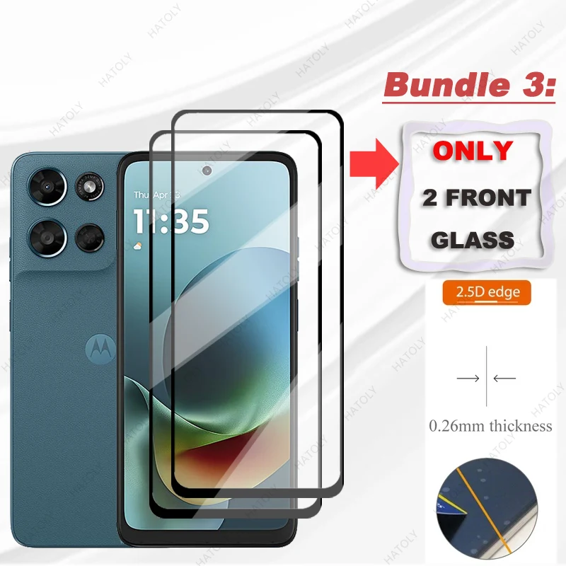 لموتورولا موتو G Play 2026 زجاج أسود حافة طبقة رقيقة واقية لموتورولا موتو G 2026 واقي للشاشة حامي عدسة الكاميرا