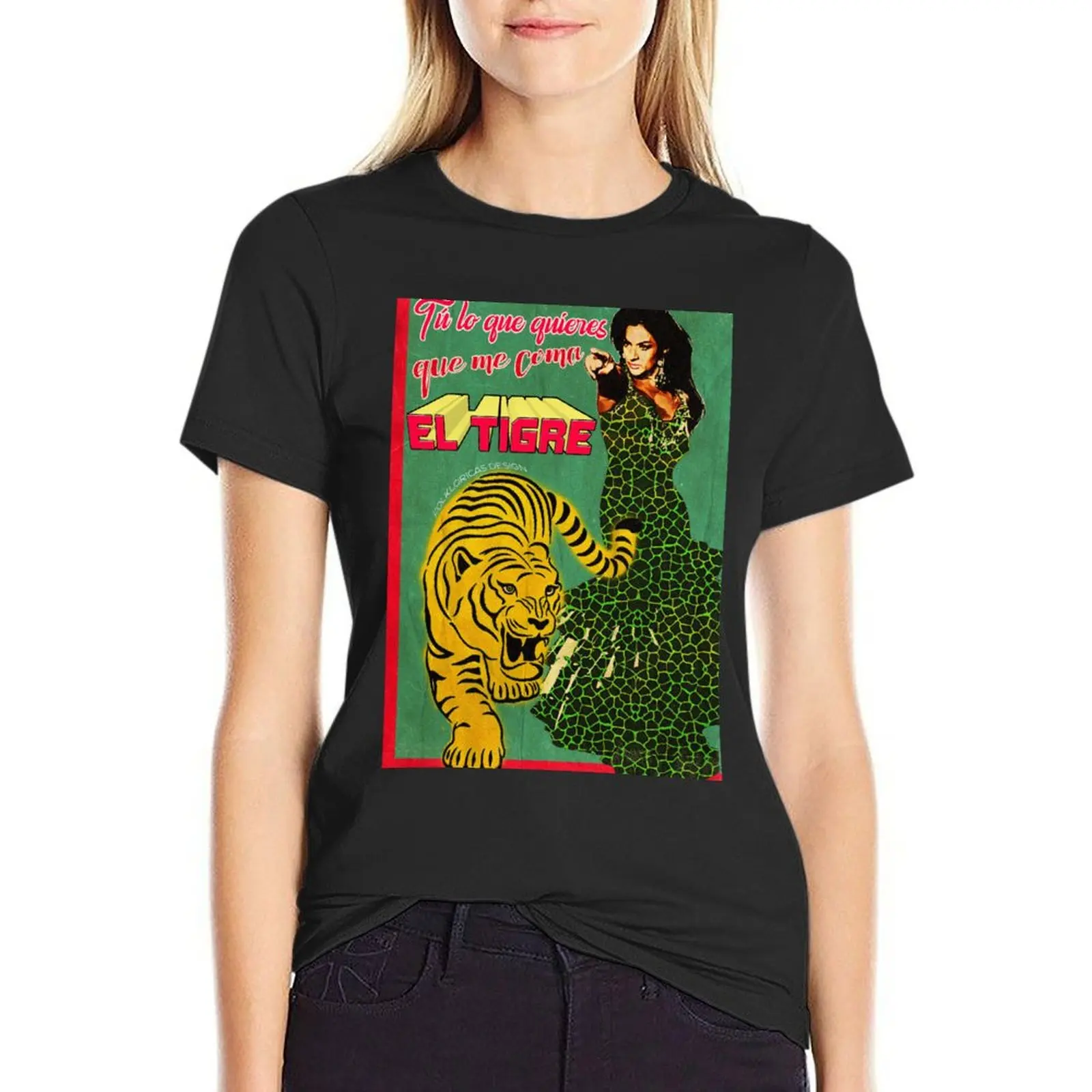 

Lola Flores Let the tiger eat me T-Shirt female funny oversized t-shirts for Women pack