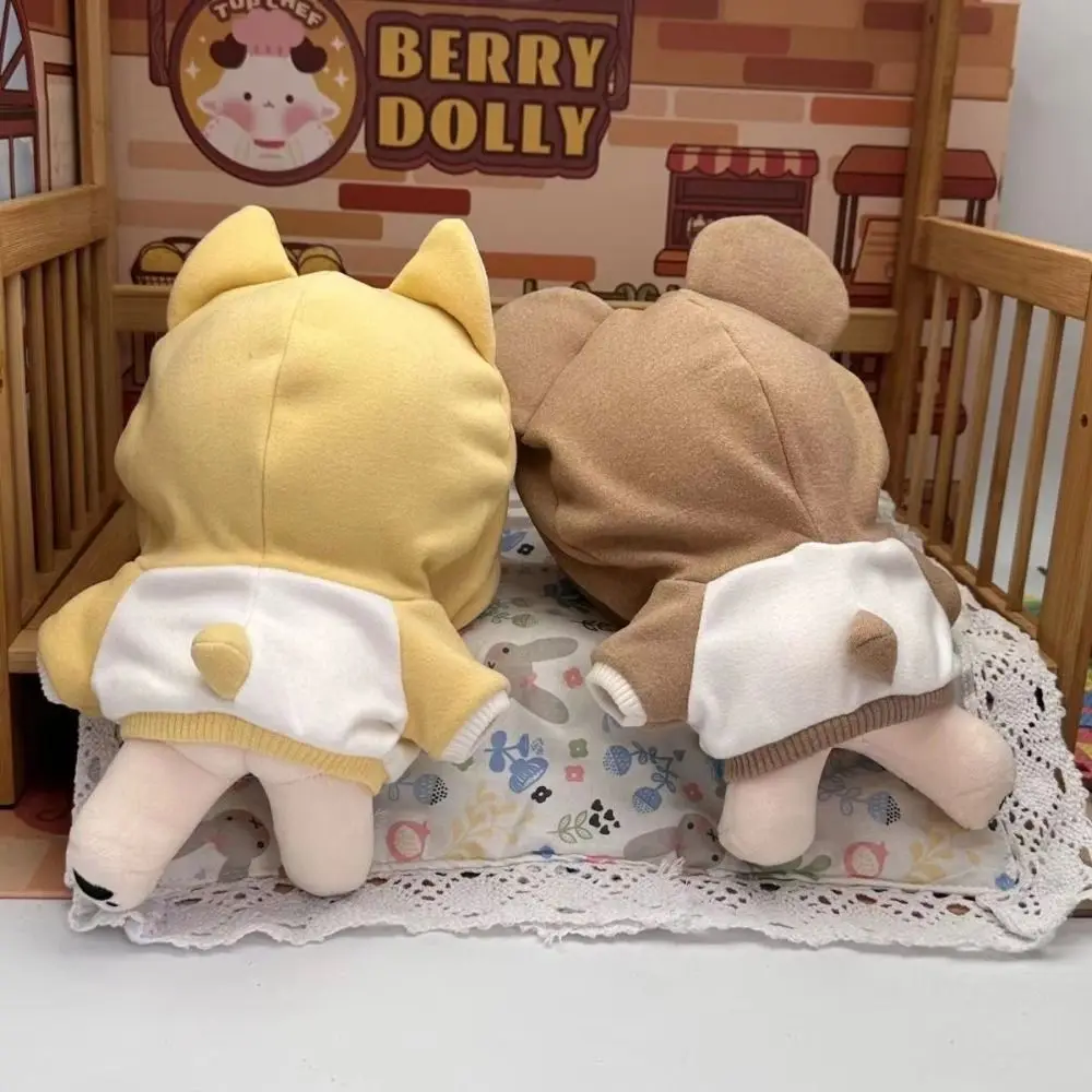 Ropa para muñecas de 20CM, regalo, accesorios para muñecas multicolores, suéter con orejas de Animal, accesorios para fotos de casa, sudaderas con capucha a juego de colores, juguete