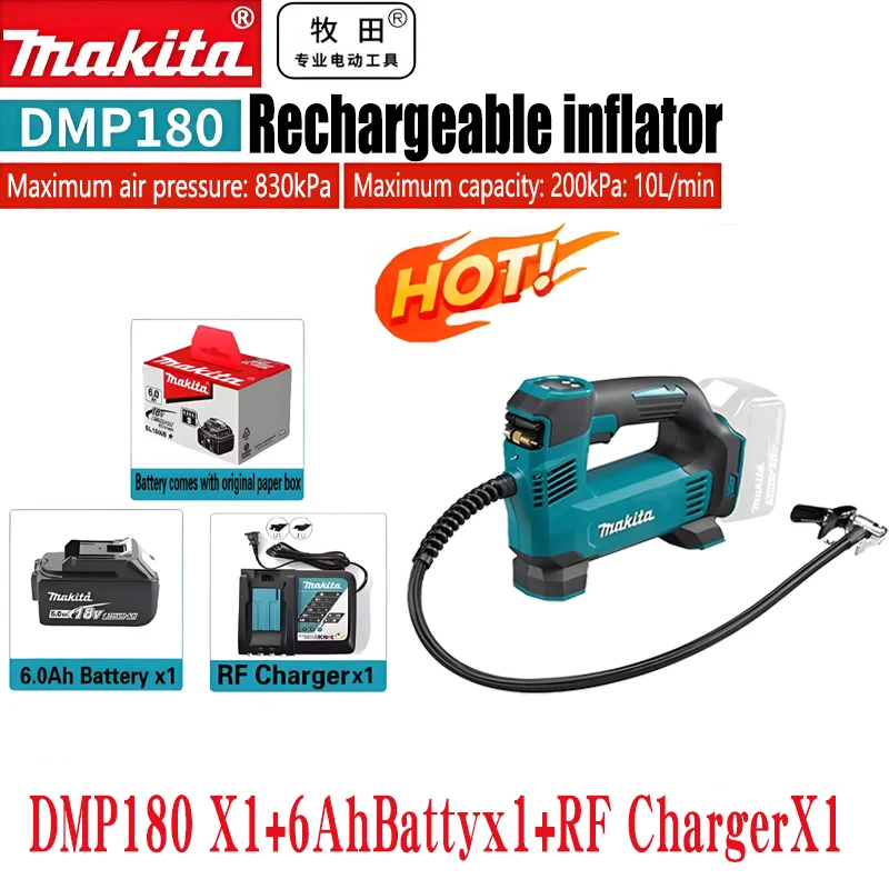 ☀️ Makita Draagbare Luchtpomp Automatische Draadloze Opblaaspomp Elektrische Luchtpomp Handheld Autoband Compressor Voor 18V Accu