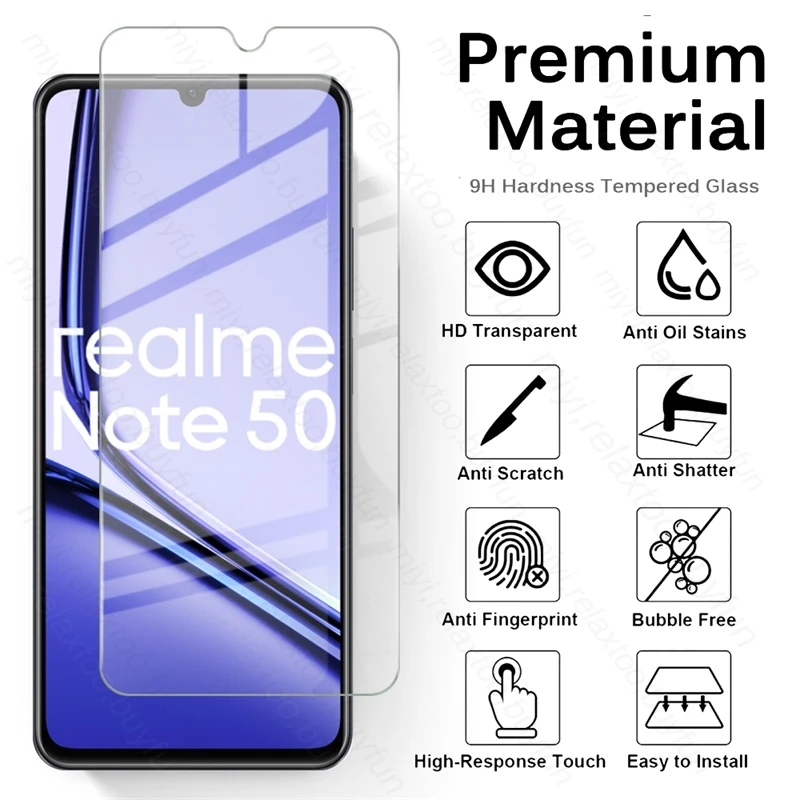 Realmi Note50 2Pcs Tempered Glass For Realme Note 50 4G RMX3834 6.74