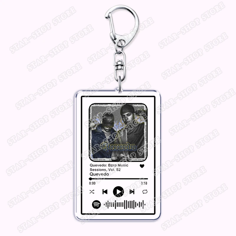 Hot Singer Quevedo Singer Songs Keychains for Women Accessories Bag Columbia Music Keying Jewelry Fans Friends Gifts