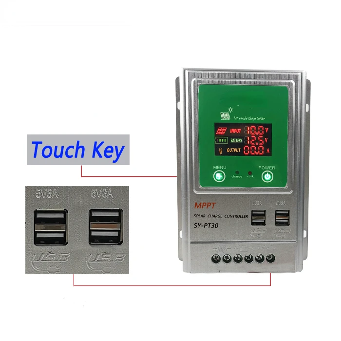 30A 12V/24V MPPT solar charge controller 4usb