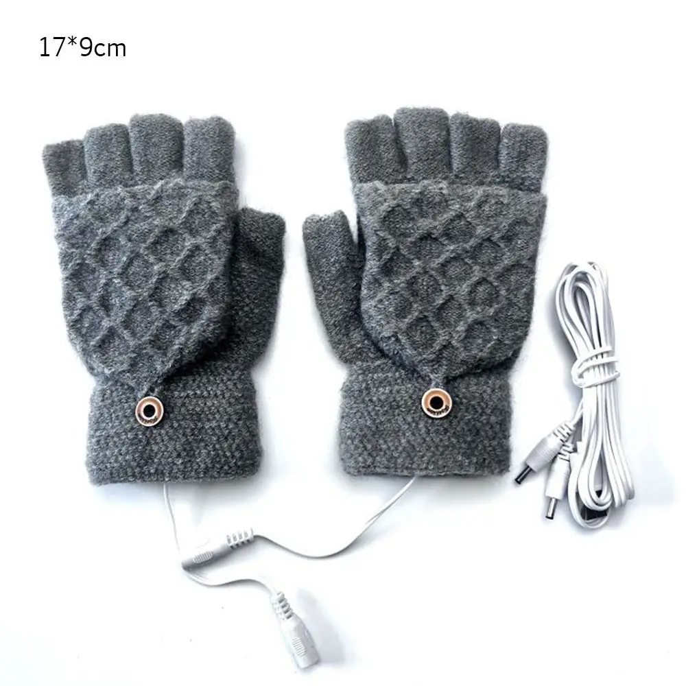 Washable Unisex Winter Glove Heated Gloves USB Electric Rechargeable Mitten Full&Half Finger Gloves Warmer Hand