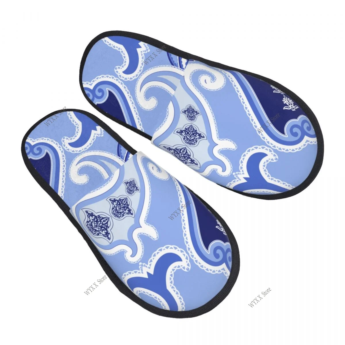 

Fur Slipper For Women Men Fashion Fluffy Winter Warm Slippers Patchwork Pattern Paisley House Shoes