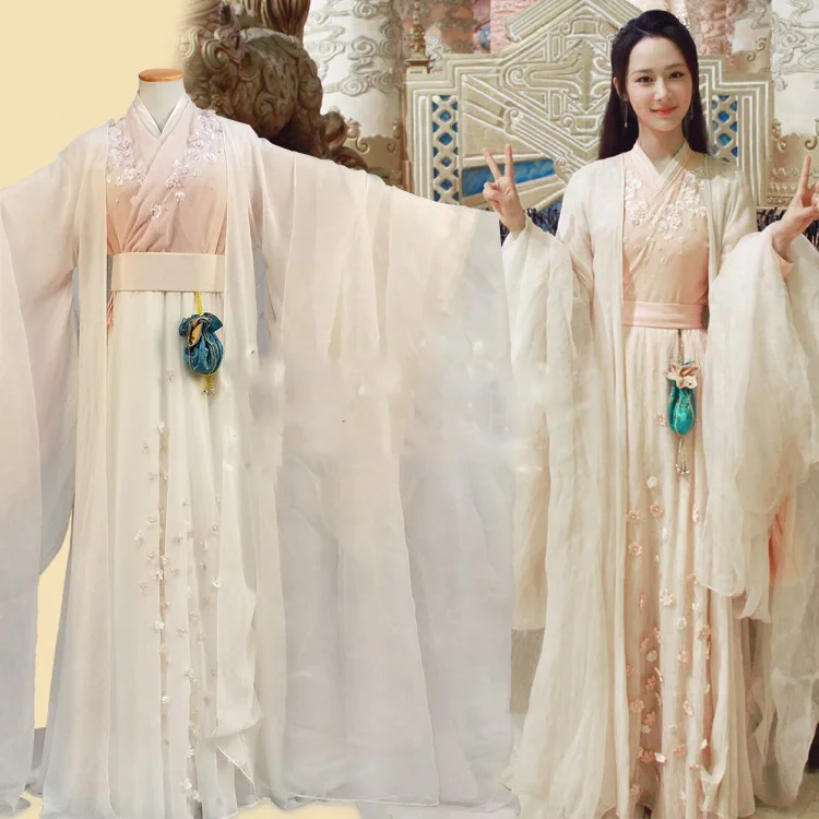 4 Design Actress JinMi Pink Fairy Costume for Newest TV Play Xiang Mi Chen Chen Jin Ru Shuang Female Costume Hanfu Fairy Costume