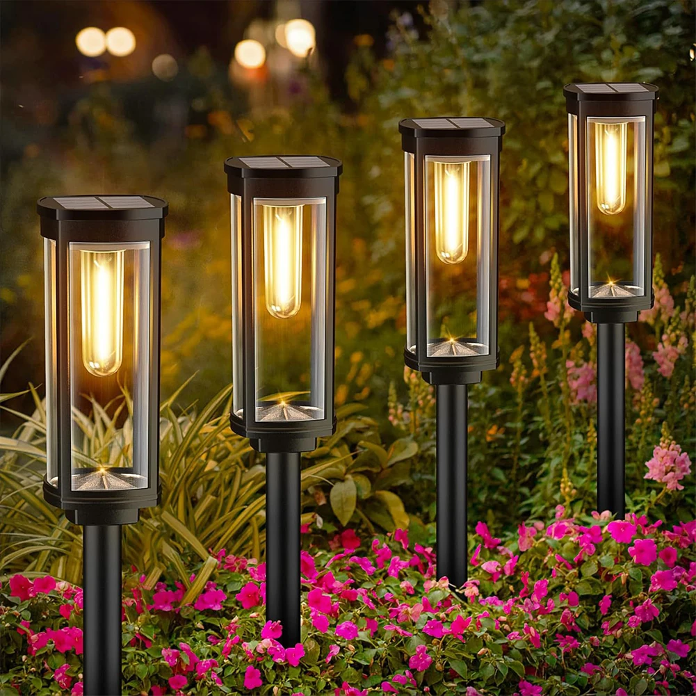 4 Pack Nieuwe Zonne-Padverlichting Ip65 Waterdicht Landschap Op Zonne-Energie Voor Loopbrug Oprit Gazon Pad Tuin Decor