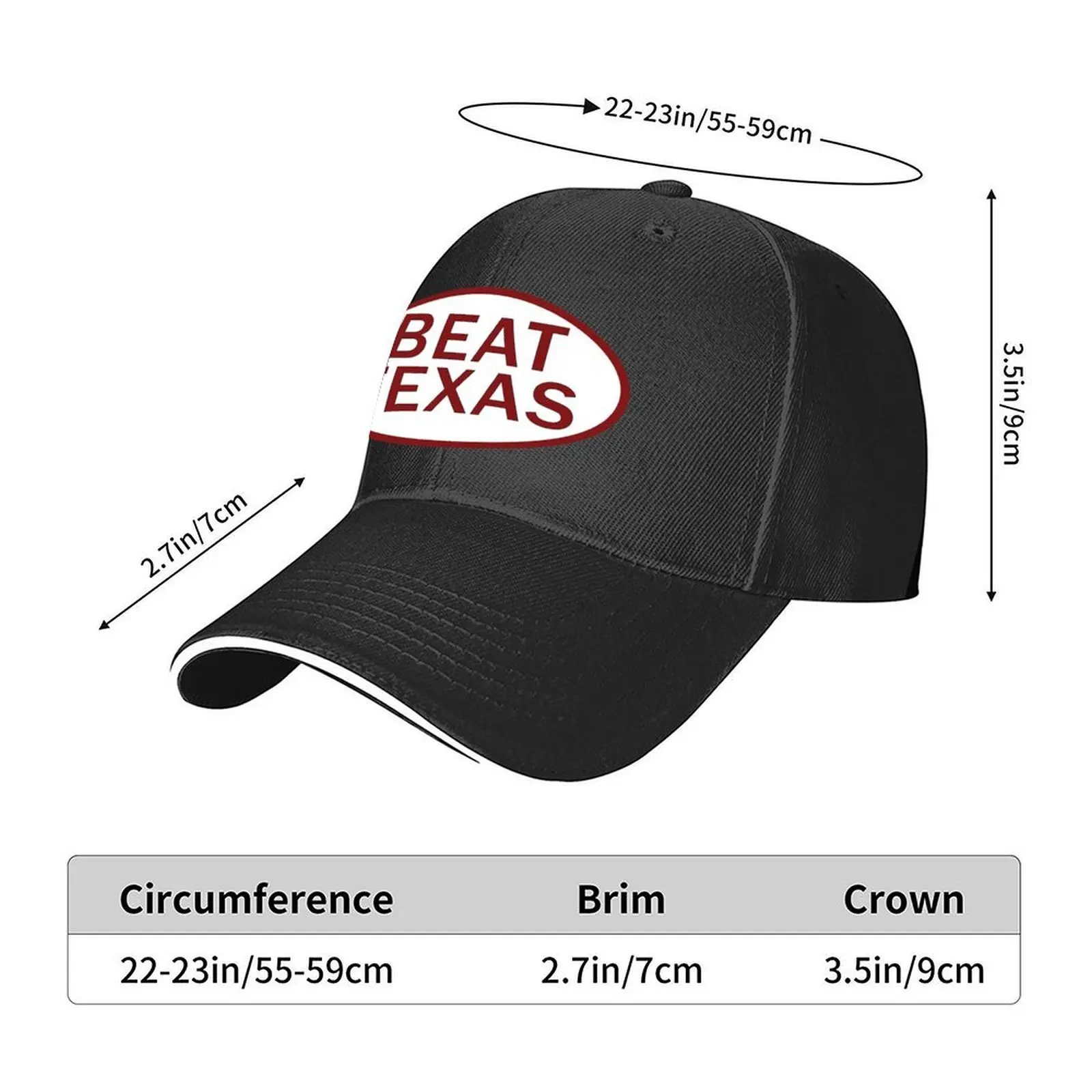 The Switzer (Design based on 'Beat Texas' hat) Baseball Cap Bobble Hat men's big size hat fishing caps man For Women Men's