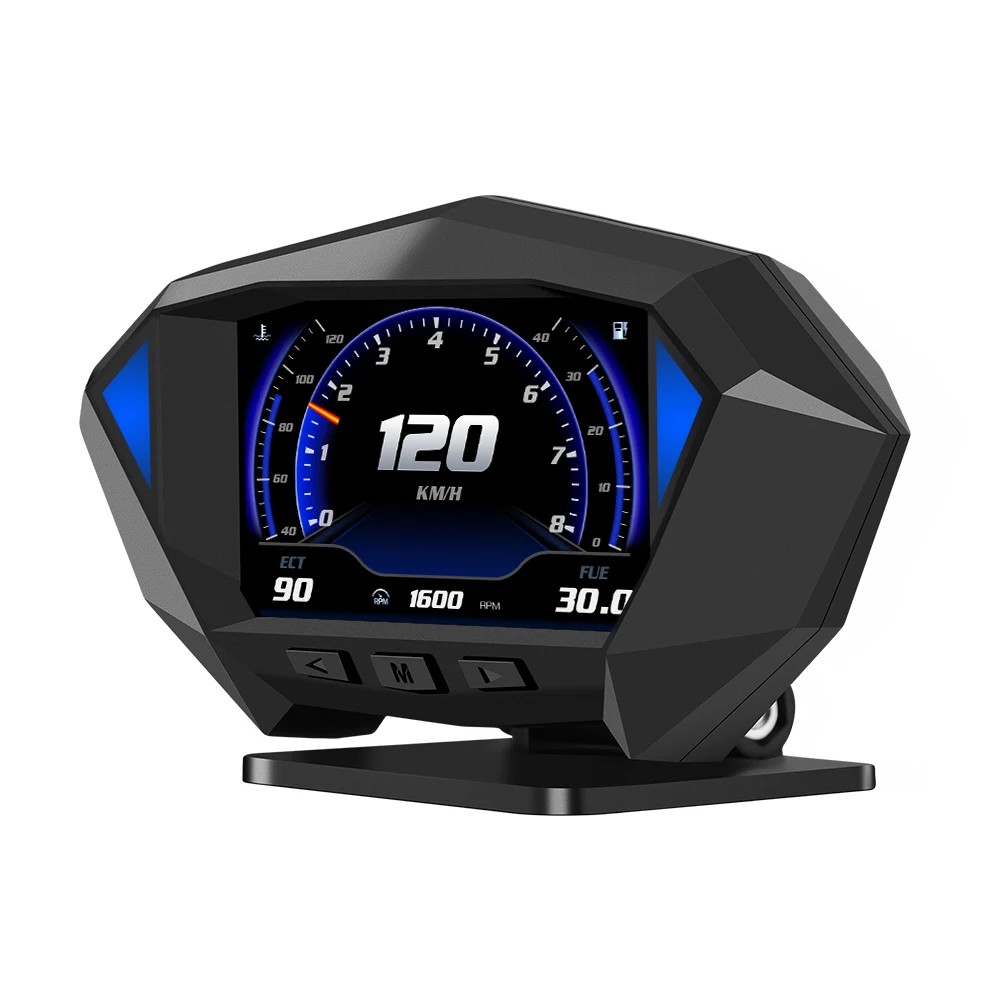 Nuovo P1 OBD LCD ad alta definizione montato su auto HUD Head Up Display misuratore di pendenza dell\'altitudine della velocità del veicolo