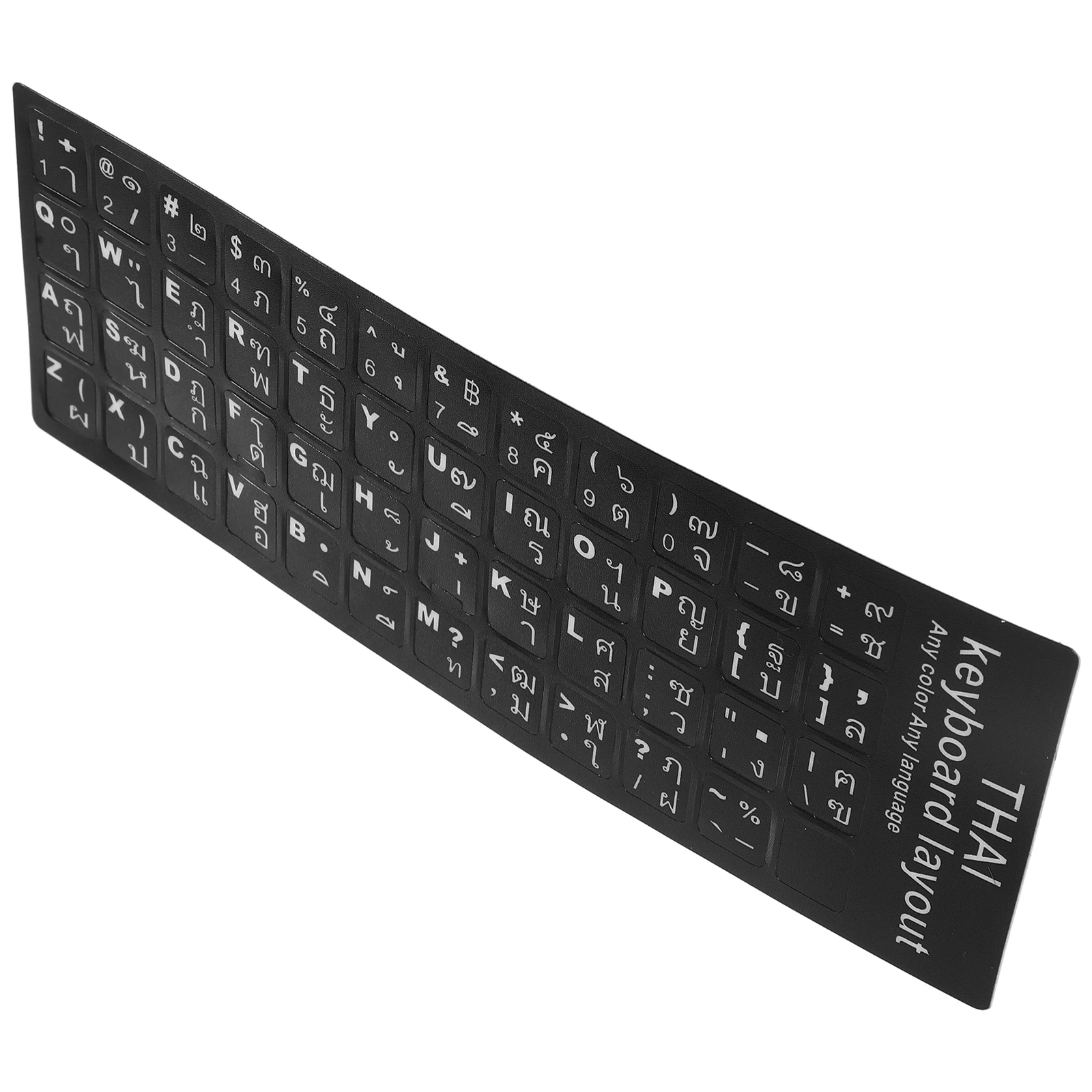 

Adhesive Thai Keyboard Stickers Black Background White Lettering for Computers Laptops Notebooks Desktops Long Lasting Universal