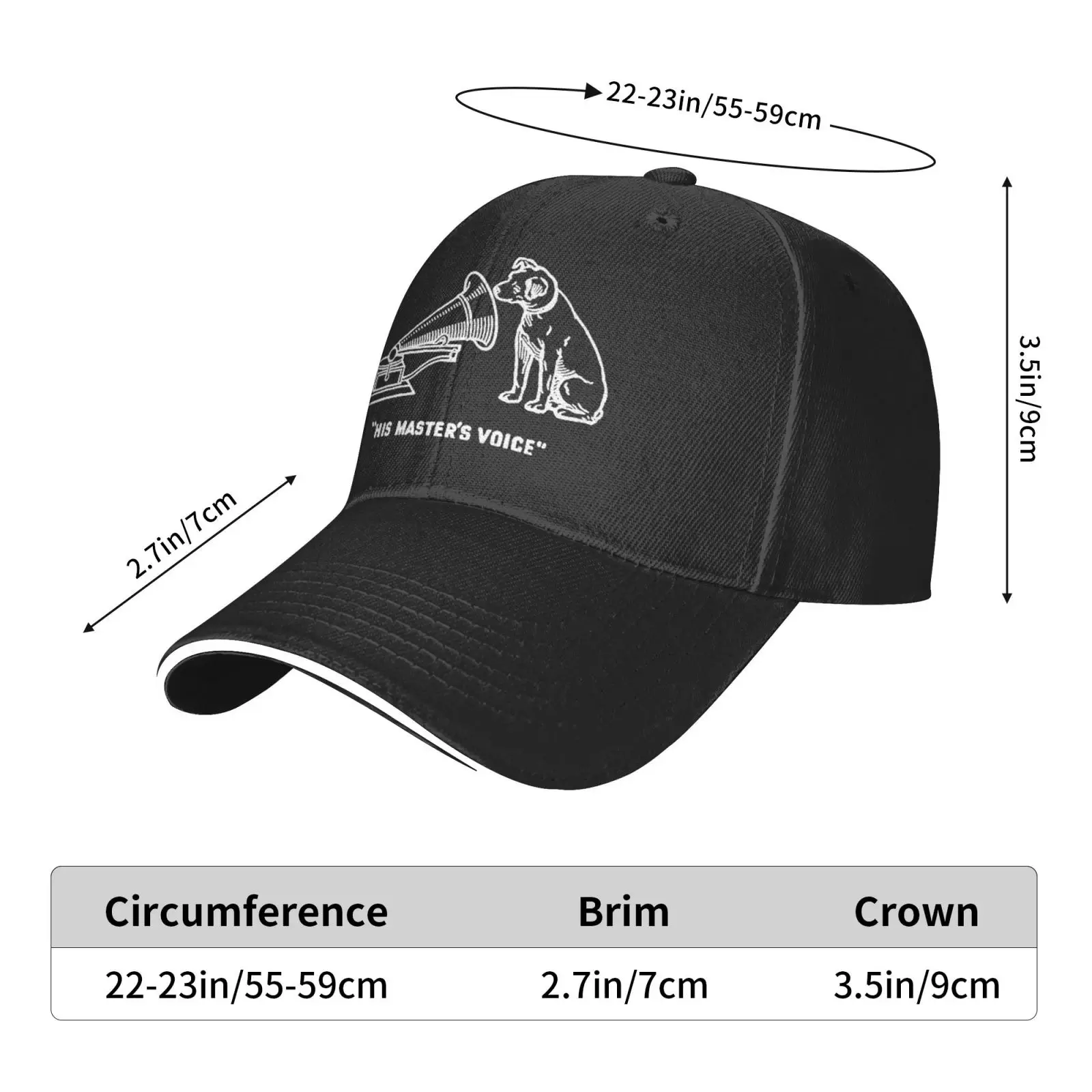 2022 Sommer Neuankömmling drucken seine Master Voice Cap RCA Victor Hund Vinyl LP Männer Baseball Cap niedlichen Hut für Unisex