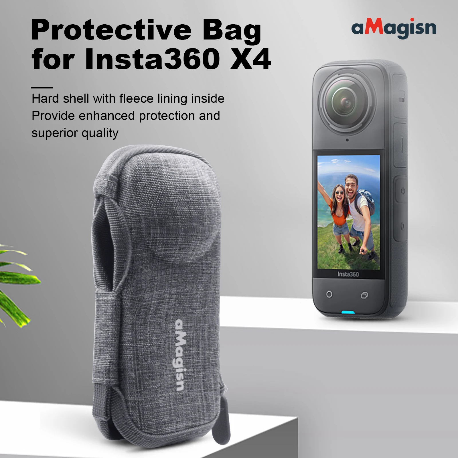 

aMagisn Mini Protective Bag for Insta360 X4 Portable Body Bag Hard Storage Bag Accessories for X4 Action Camera