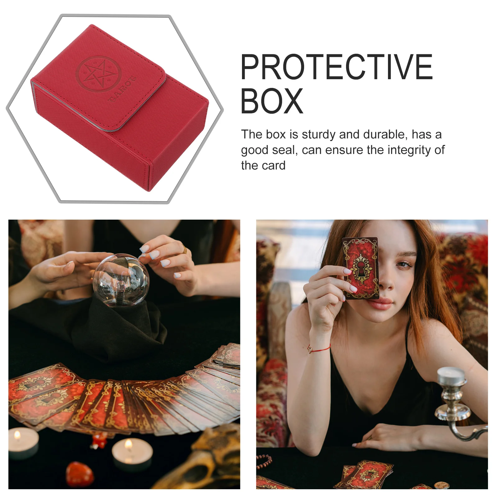 Waterproof PU Tarot Box Secure Closure Portable Storage Case for Cards Games Organizer Holder Container