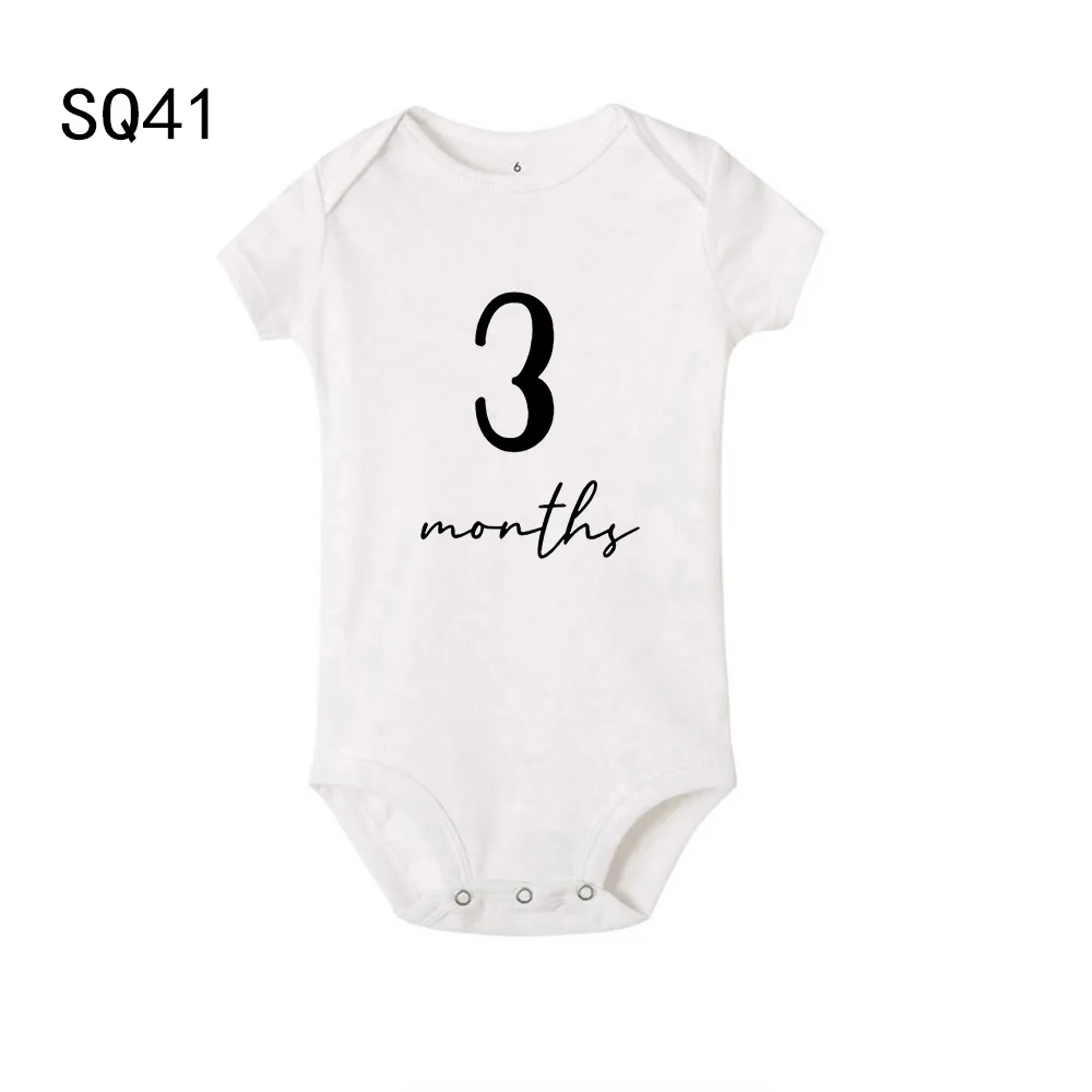 Baby Milestone baby bodysuit  Monthly FULL SET OF 12 for babies Baby shower gift new baby gift   Month to Month baby rompers