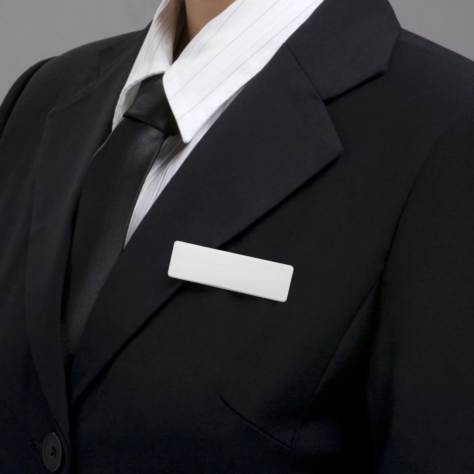 

10Pcs Stainless Steel Name Badge Blanks Smooth Edges for Office Door Desk Engraving Metal Tags Name Tag Holders with Clip