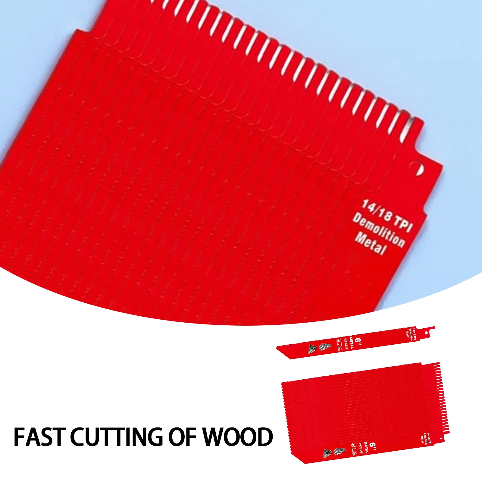 

25PC BIM Fast-Cutting Saw Blades - Wood/Metal/Nail-Embedded Reciprocating Horse Blades for Demolition & Construction