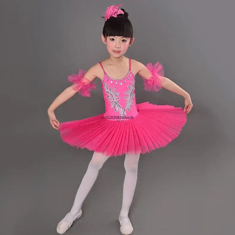 Children Ballet Tutu Skirt For Girls Kids Swan Lake Dance Pancake Tutu Leotards Ballerina Performance Clothing Skating Dress