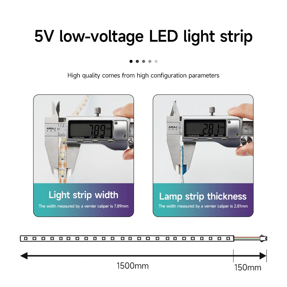 5V 150cm LED Lamp For Bambu Lab P1P P1S 3D Printer Parts WaterProof LED Light Bar For Bambulab p1p/p1s