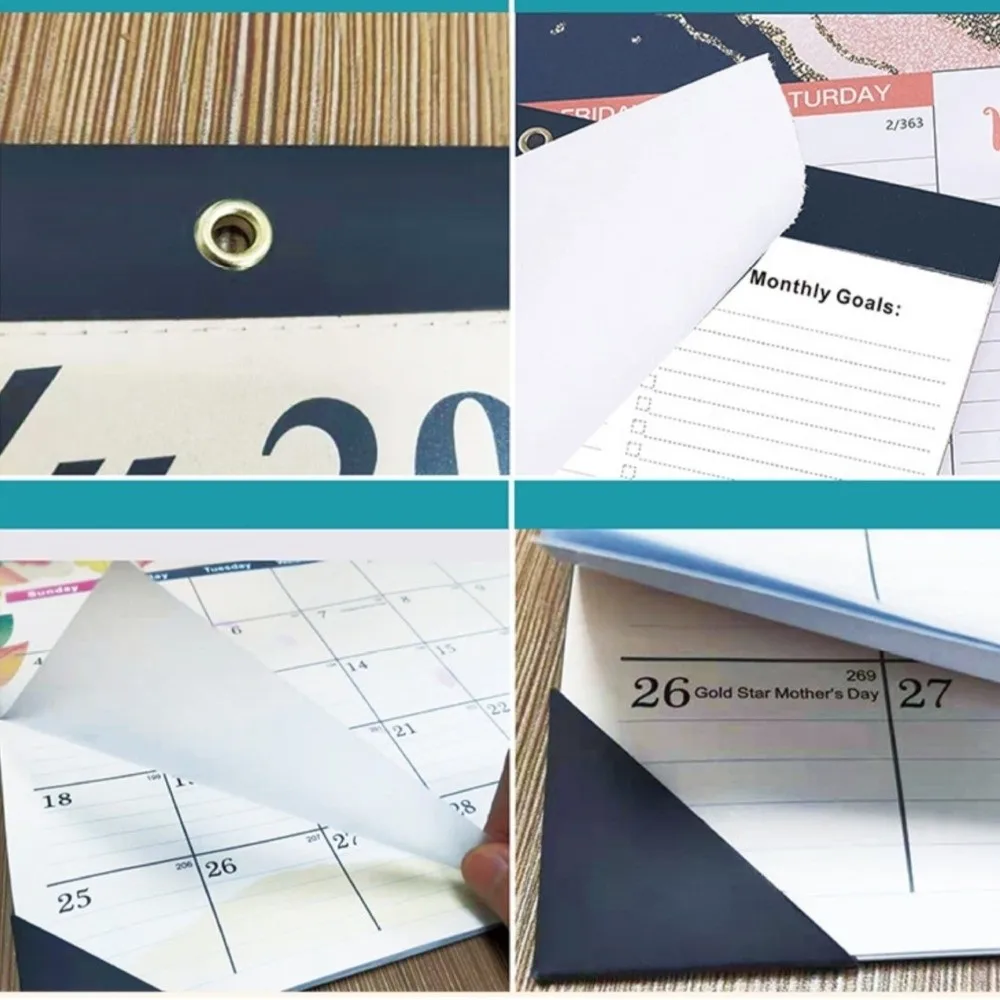 

Настенный календарь из плотной бумаги с отмечением праздников, ежедневным планированием и учебными датами, на 18 месяцев (июль 2026 г. - декабрь 2027 г.), с крючком для подвешивания