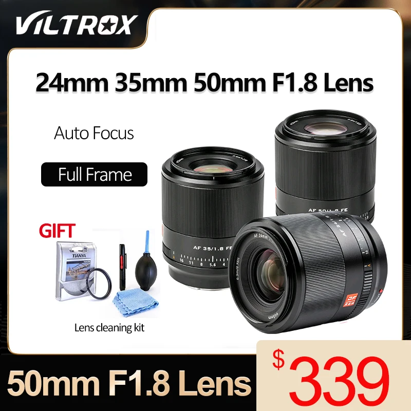 

VILTROX 24mm 35mm 50mm F1.8 Camera Lens Full Frame Auto Focus Large Aperture Prime Lens for Sony E Mount Nikon Z Camera