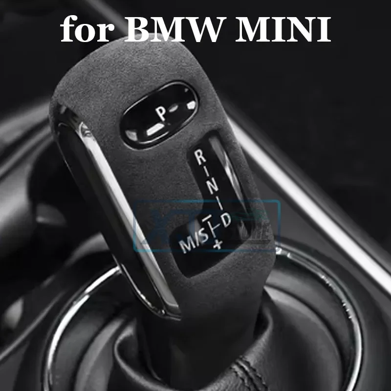 Made of Alcantara Suede Gear Stick Shifter Knob Cover for BMW MINI F55 F56 F54 F60 F57 2020 2021 2022 2023 2024 Hardshell Cap