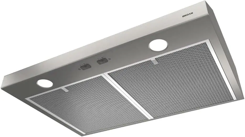 -NuTone BCSD136SS Capô Glaciar com luz, exaustor para sob o armário, aço inoxidável, 36 polegadas