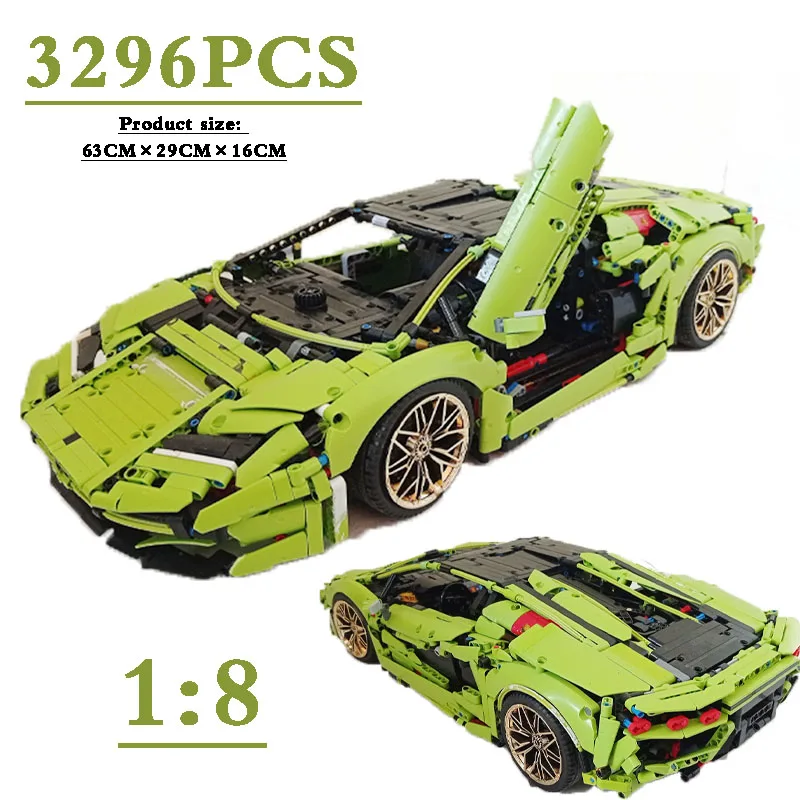 

New 3296PCS Countach LPI 800 Supercar Racing Car Vehicle Sports Model MOC Technical Building Blocks Brick Toy Kid Birthday Gift