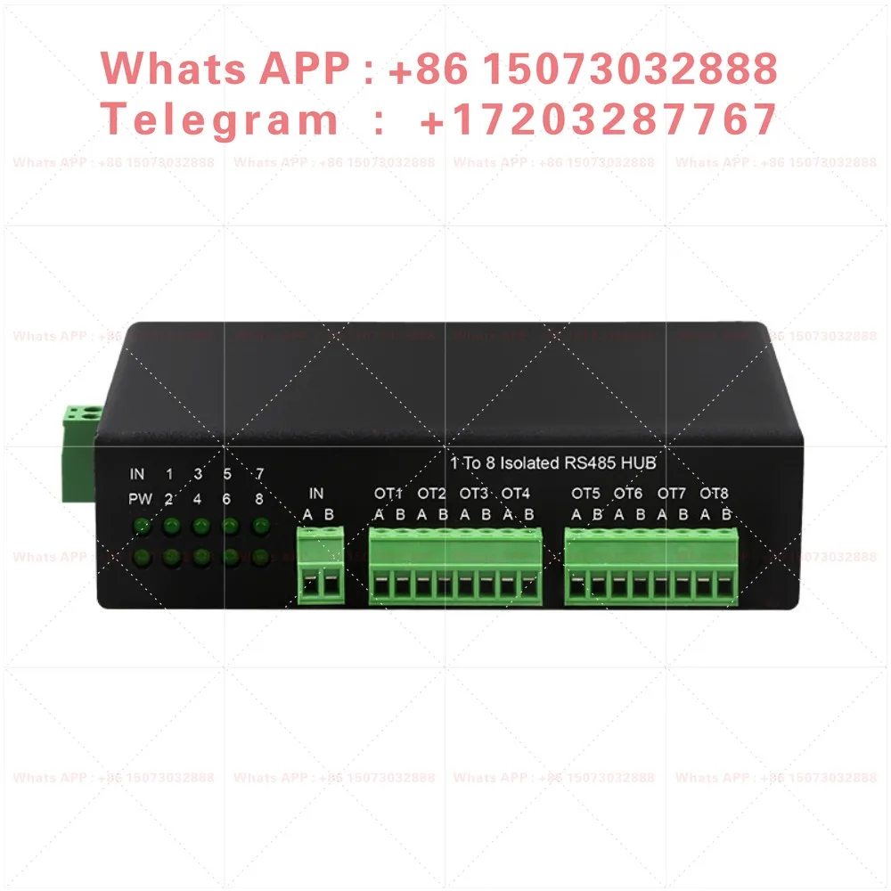 Industrial Isolated RS485 Hub, Bi-directional 4/8/16 Channel Signal Splitter