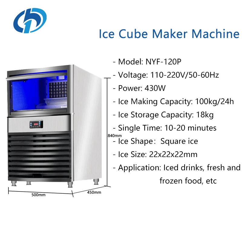 Ice Making Machine 100kg Automatic Ice Cube Maker Commercial Ice Maker Machine For Business Sale Price