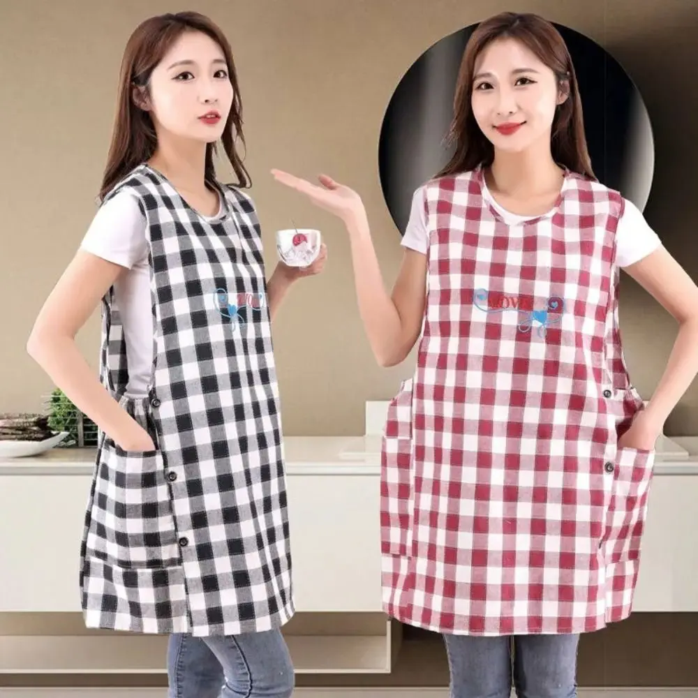 Breathable Cooking Aprons Wipeable Hands Anti Dirty Sleeved Apron Vest Style Multipurpose Stain-Resistant Apron