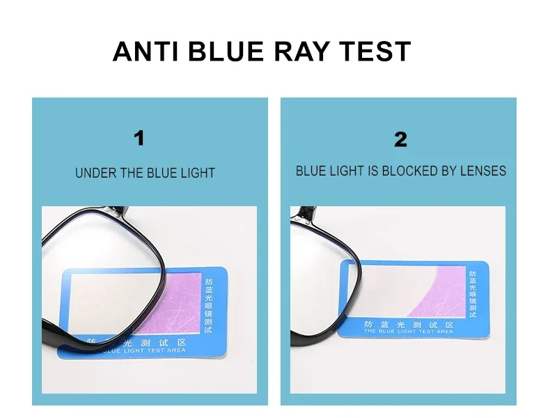 Photochrome Anti Blue Ray Myopie Gläser Frauen Männer Übergroßen Quadratischen Rahmen Kurzsichtig Brille Rezept-0,5 zu-10 F515 – Detail 6