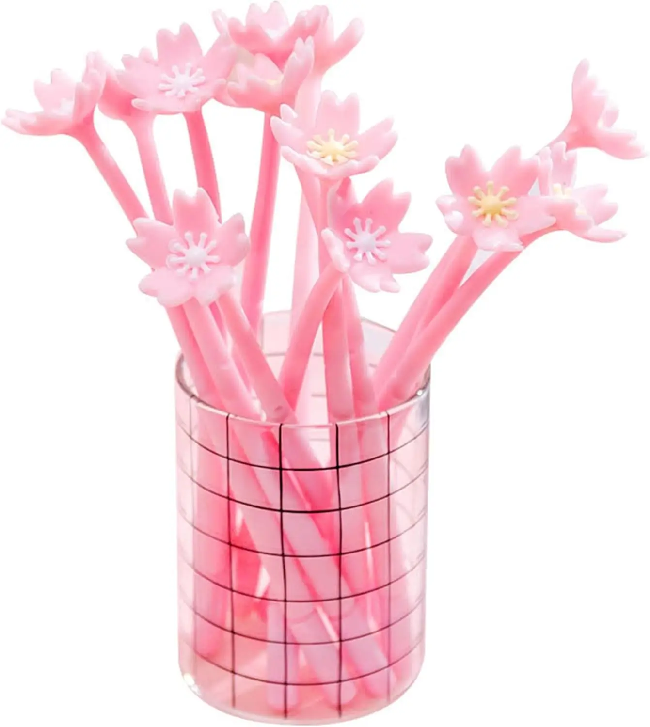 

36 Pcs Cute Pink Flower Gel Ink Pens Writing Tools 0.5 Mm Black Ink Fun Kawaii Bulk for Kids Office School Supplies
