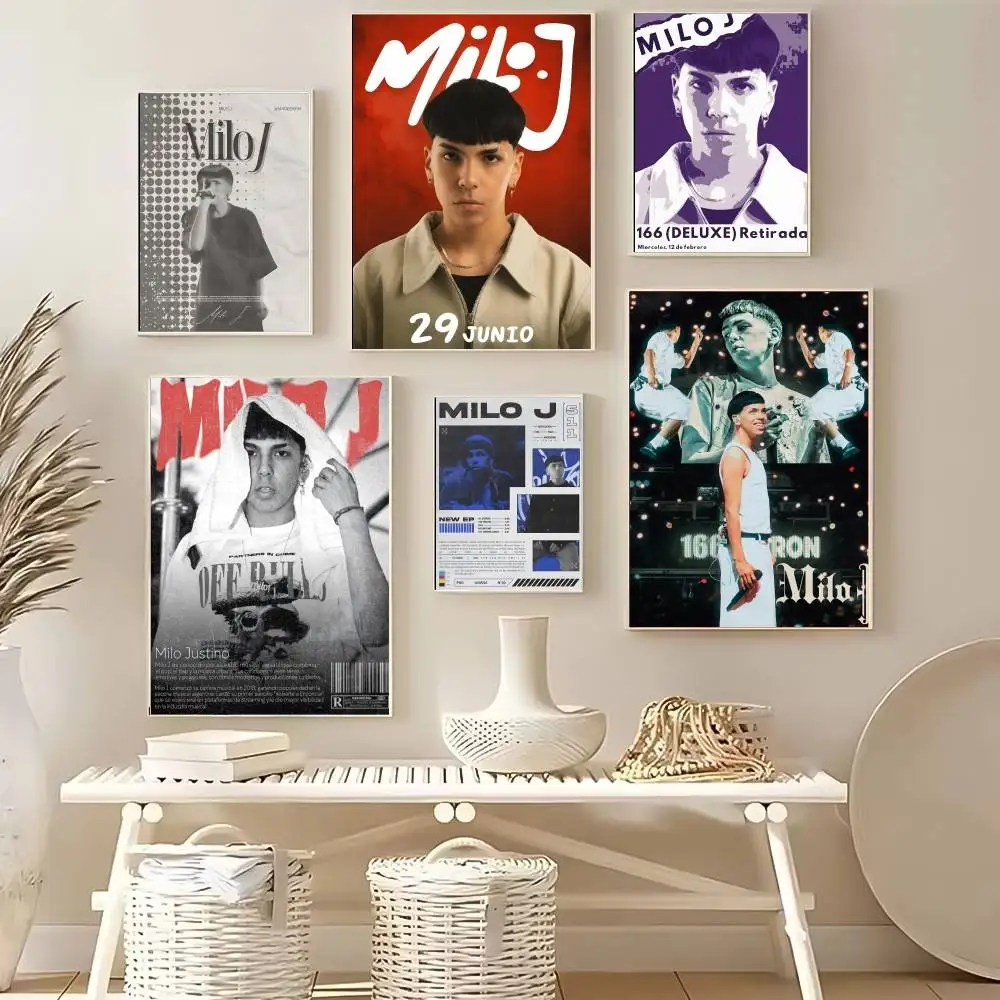Popular Rapper Singer M-Milo J Poster High Quality Dorm Living Room Aesthetic Wall Decoration Painting Stickers Gift